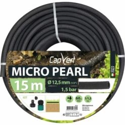Coupon ⌛ CAPVERT Tuyau Micro Pearl Cap Vert - Diamètre 12,5 Mm - Longueur 15 M 🥰