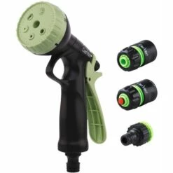 Vente flash 🔔 CAPVERT Kit Pistolet D'arrosage à Pomme Abs Et Raccord 15 6 Positions 🤩